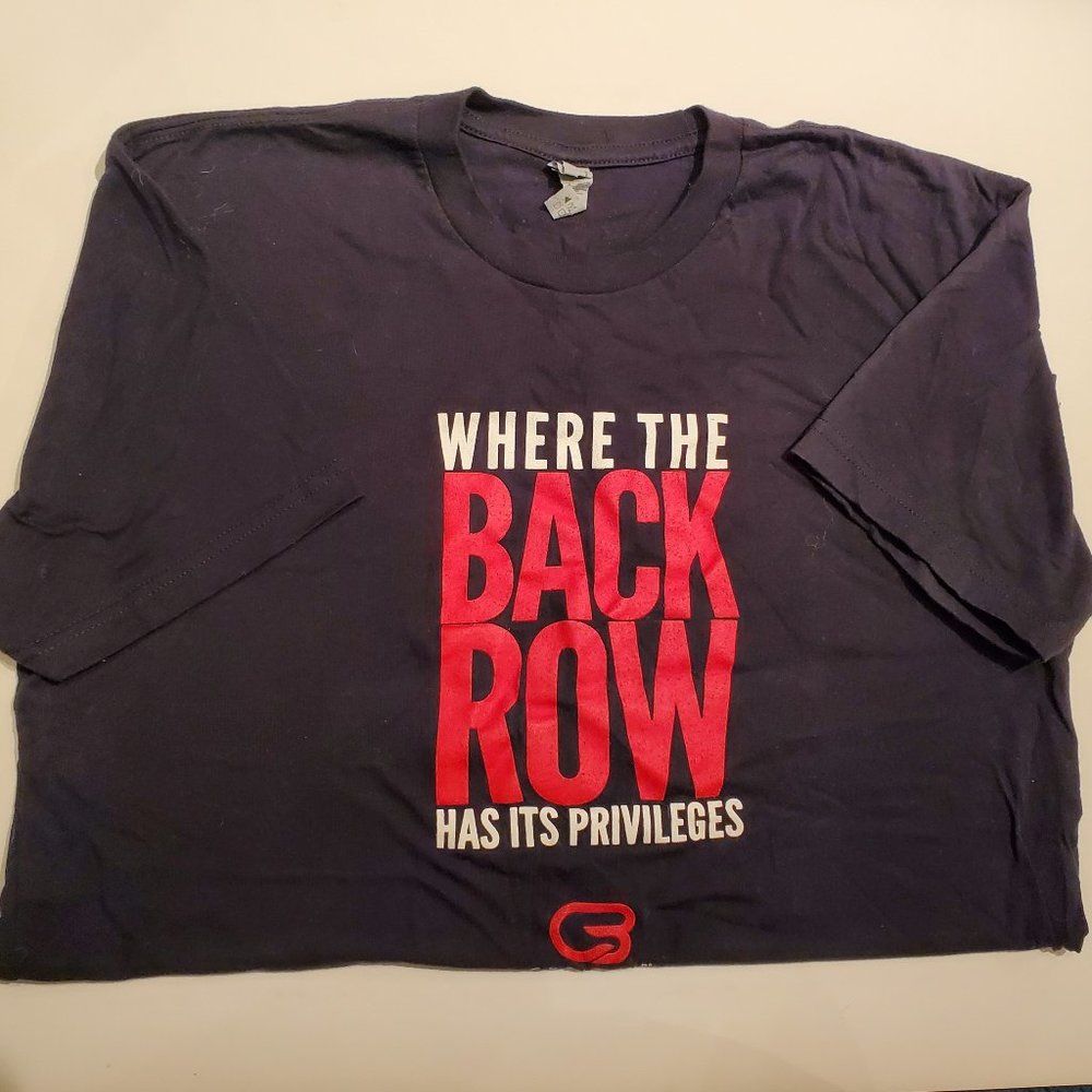Mens/Unisex Cyclebar Size M Black Cotton “Where the Back Row Has Its Privileges"